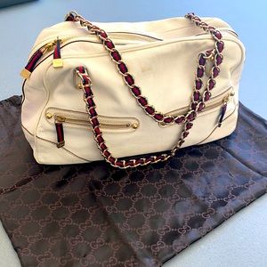 GUCCI
Goatskin Large Capri Bowler White